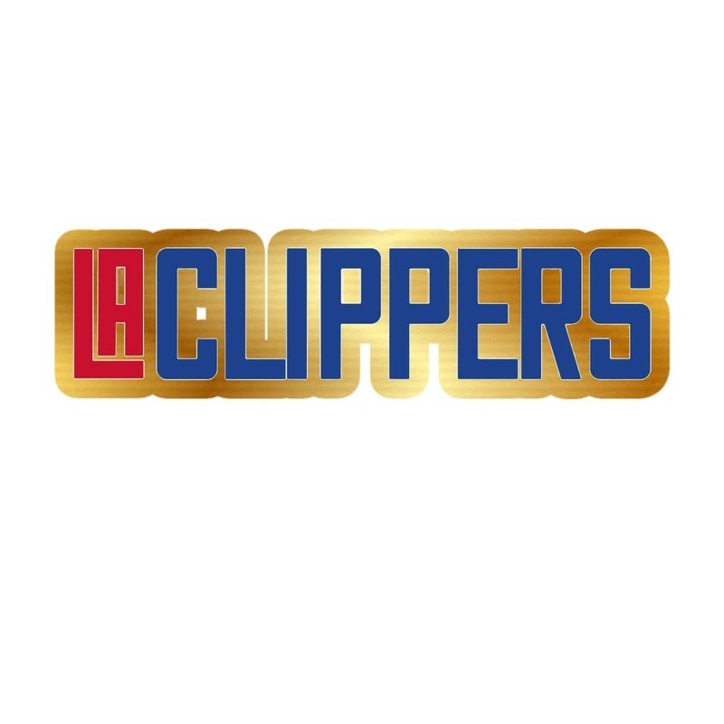 Los Angeles Clippers - Image 10 - Gold Chrome Vinyl Sticker - Custom Size