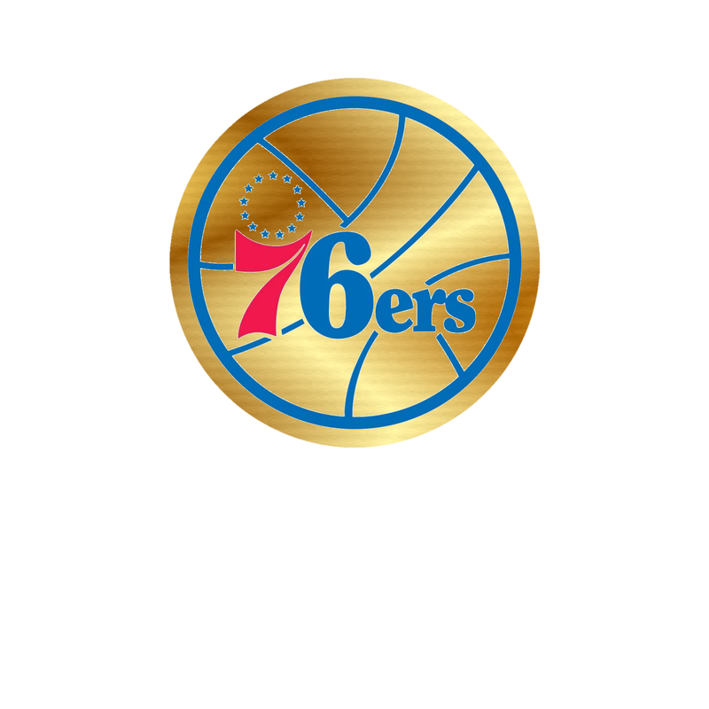 Philadelphia 76ers - Image 3 - Gold Chrome Vinyl Sticker - Custom Size