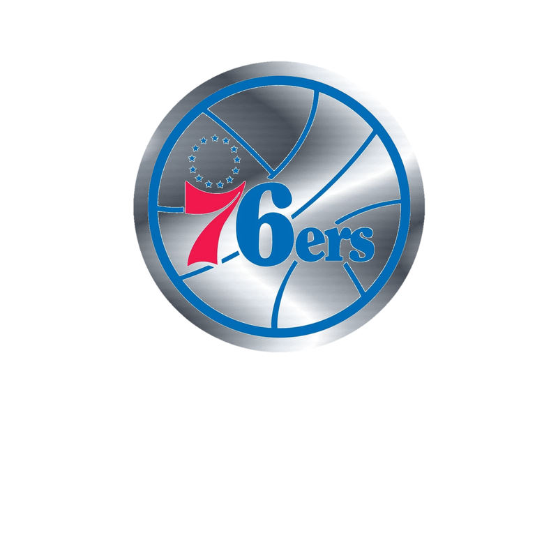 Philadelphia 76ers - Image 3 - Silver Chrome Vinyl Sticker - Custom Size