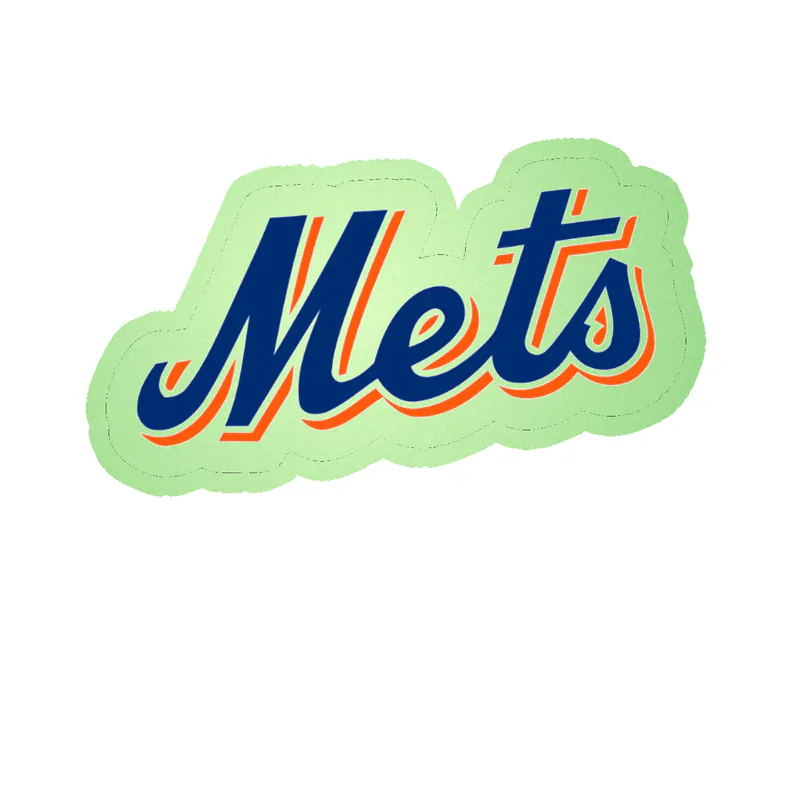 New York Mets - Blue Mets - Glow in the Dark Vinyl Sticker - Custom Size