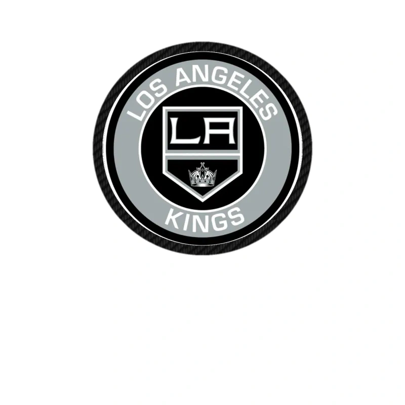 Los Angeles Kings - Circle With Name Carbon Fiber Vinyl Sticker - Custom Size