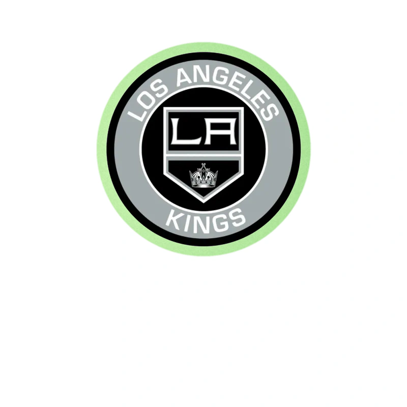 Los Angeles Kings - Circle With Name Glow in the Dark Vinyl Sticker - Custom Size