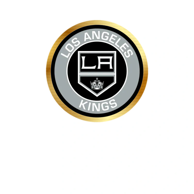 Los Angeles Kings - Circle With Name Gold Chrome Vinyl Sticker - Custom Size