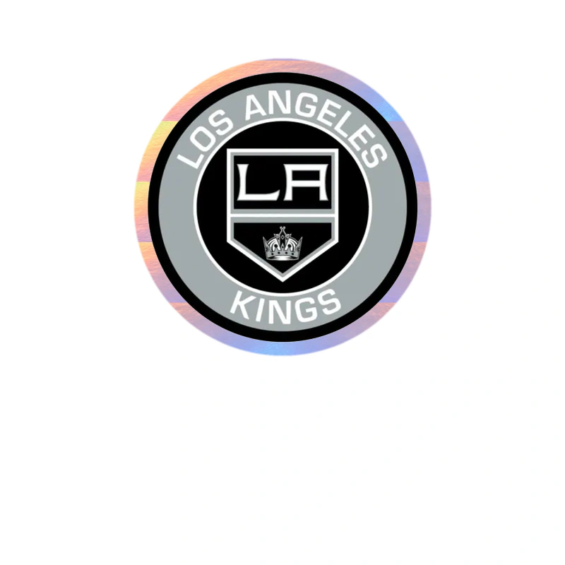 Los Angeles Kings - Circle With Name Holographic Vinyl Sticker - Custom Size
