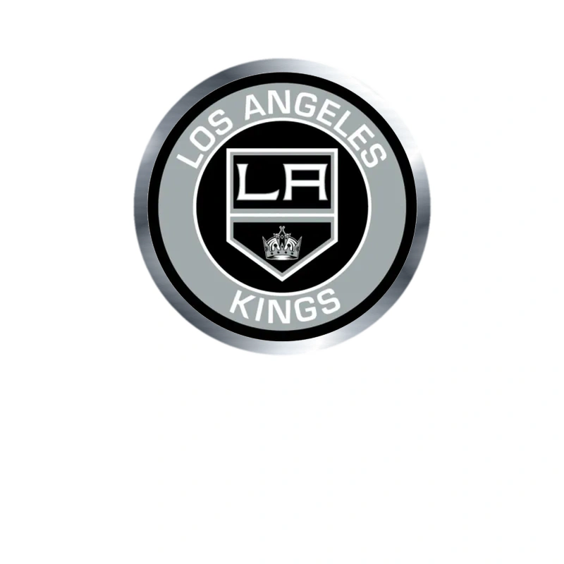 Los Angeles Kings - Circle With Name Silver Chrome Vinyl Sticker - Custom Size