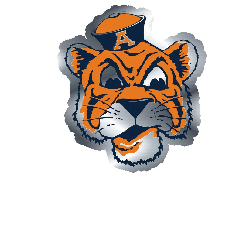 Auburn Tigers - Image 7 - Silver Chrome Vinyl Decal - Custom Size