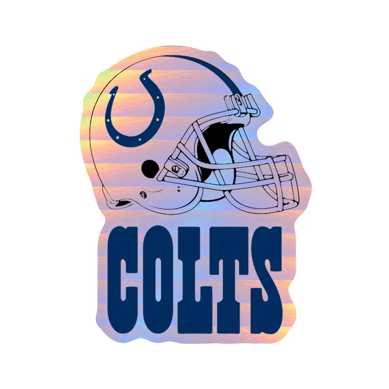 Indianapolis Colts - Helmet with Colts - Holographic Vinyl Sticker - Custom Size