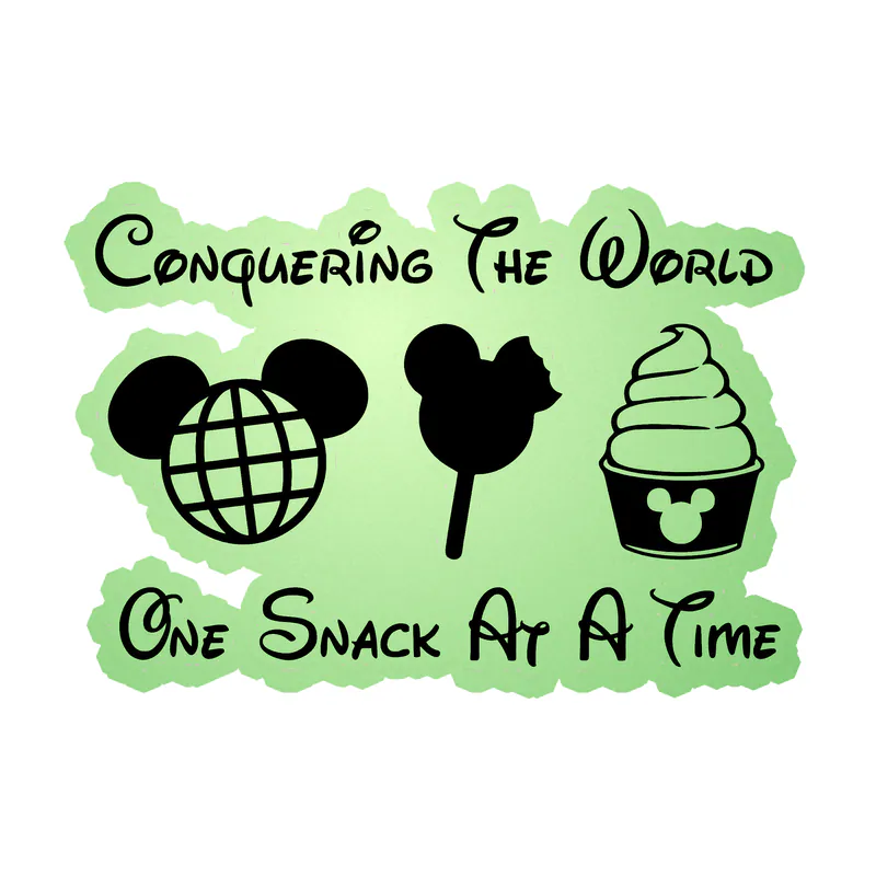 Disney Snacks Glow in the Dark Vinyl Sticker - Custom Size