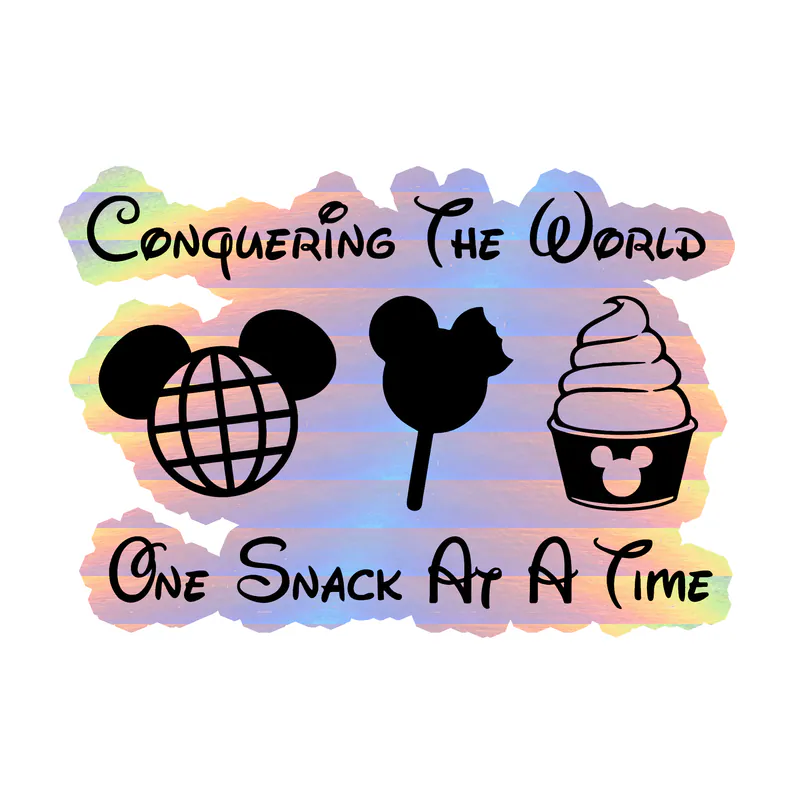 Disney Snacks Holographic Vinyl Sticker - Custom Size