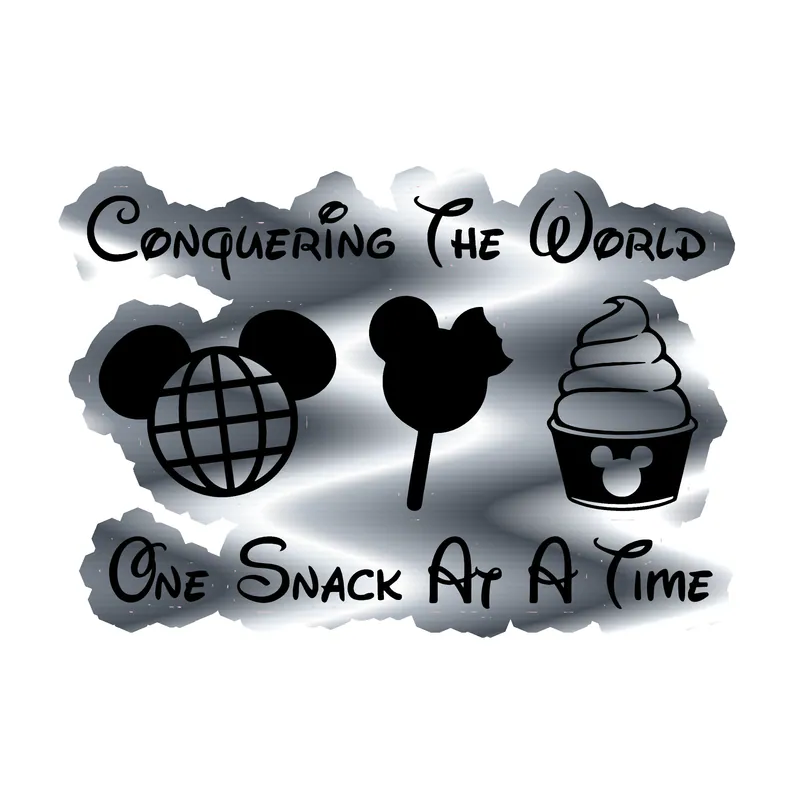 Disney Snacks Silver Chrome Vinyl Sticker - Custom Size