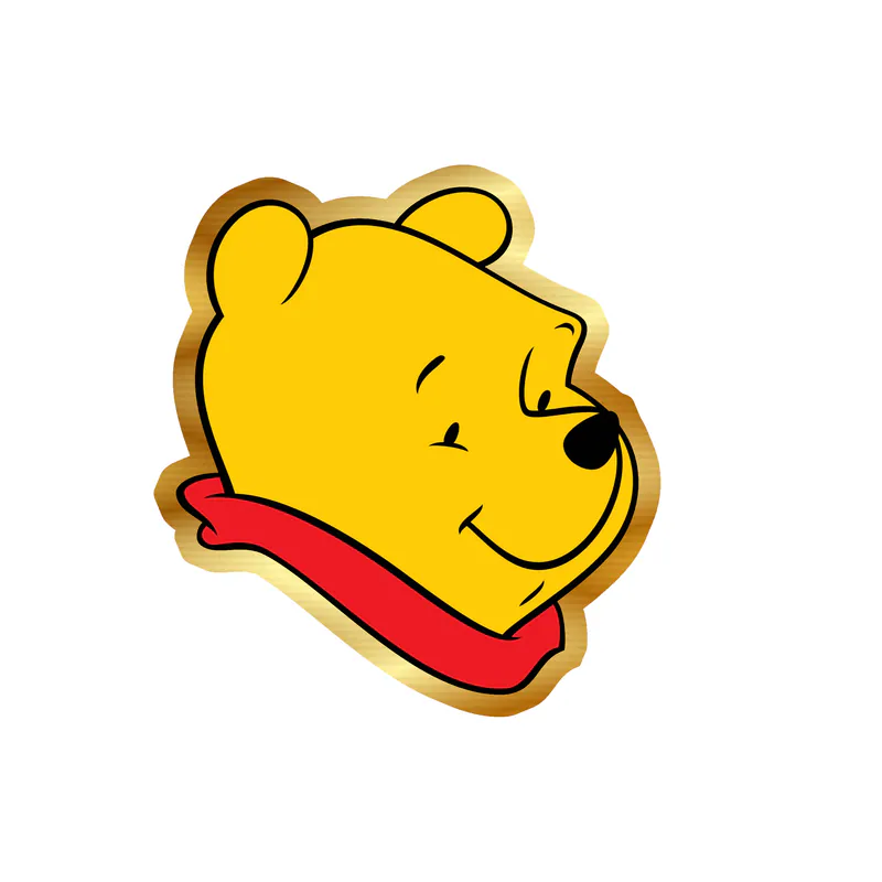 Winnie The Pooh - Gold Chrome Vinyl Sticker - Custom Size