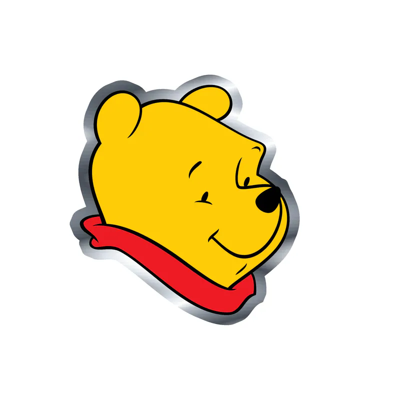 Winnie The Pooh - Silver Chrome Vinyl Sticker - Custom Size