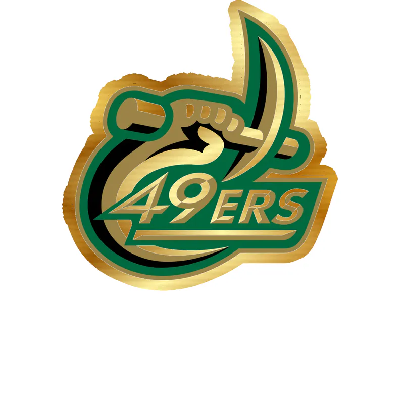 Charlotte 49ers Gold Chrome Vinyl Decal - Custom Size