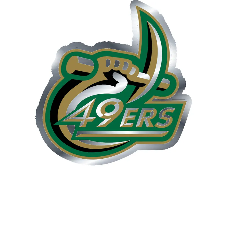 Charlotte 49ers Silver Chrome Vinyl Decal - Custom Size