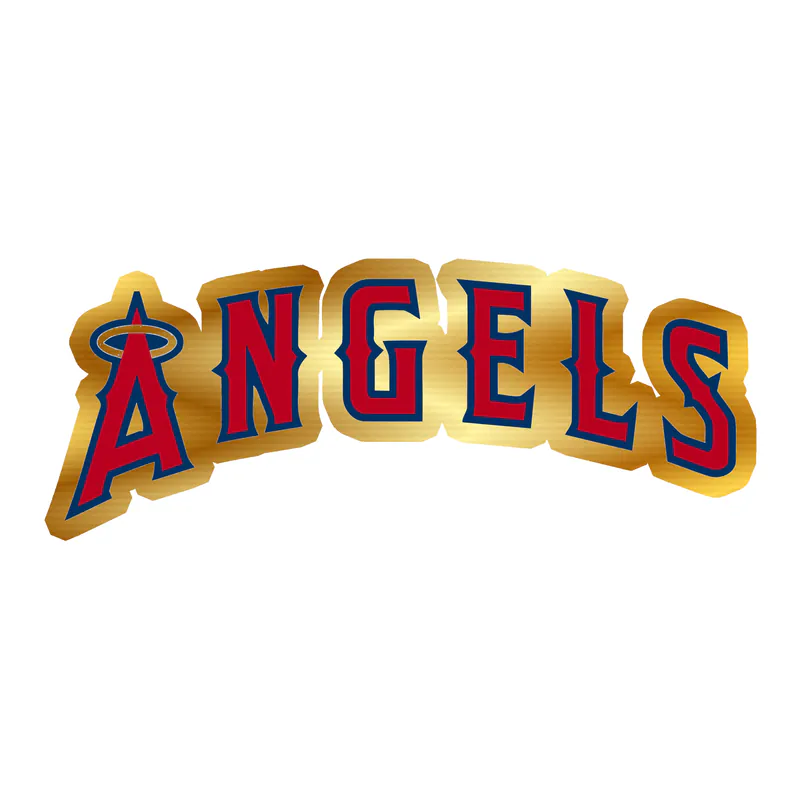 Los Angeles Angels - Angels Curved - Gold Chrome Vinyl Sticker - Custom Size