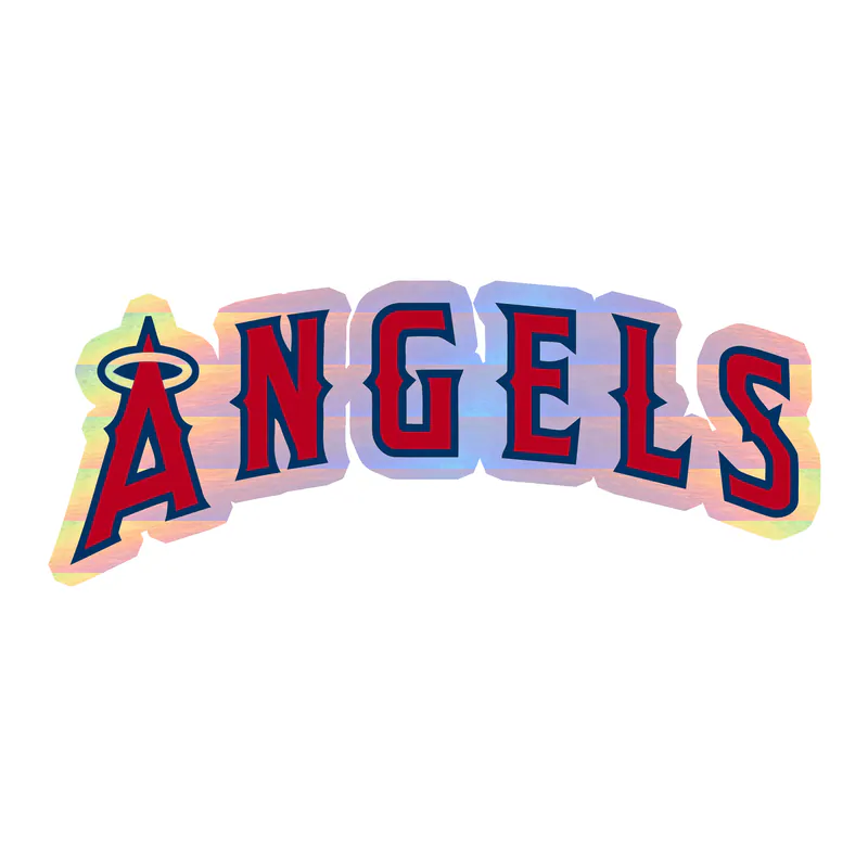 Los Angeles Angels - Angels Curved - Holographic Vinyl Sticker - Custom Size
