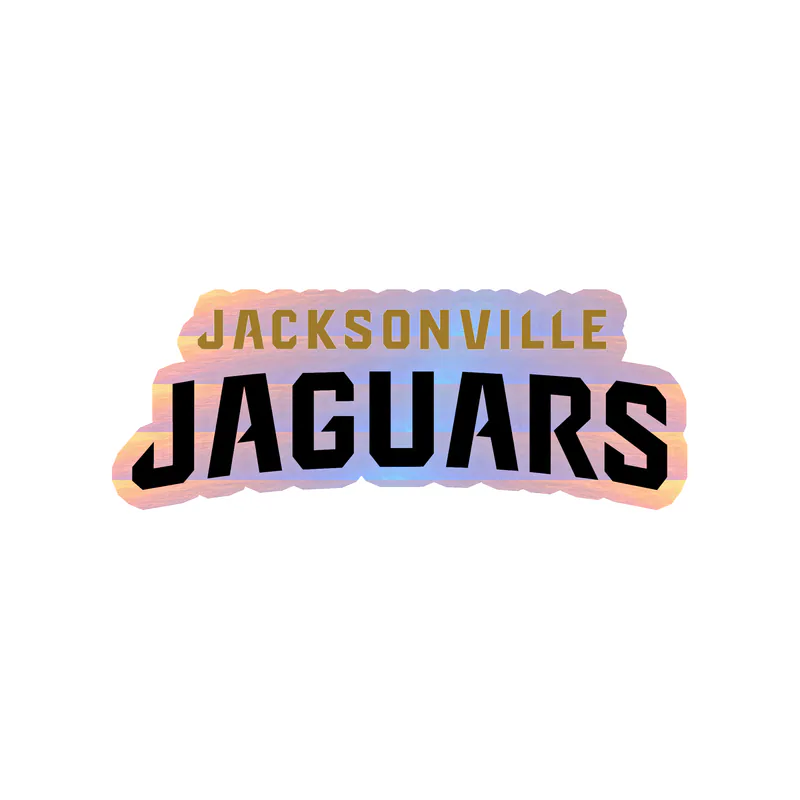 Jacksonville Jaguars - Name - Holographic Vinyl Sticker - Custom Size