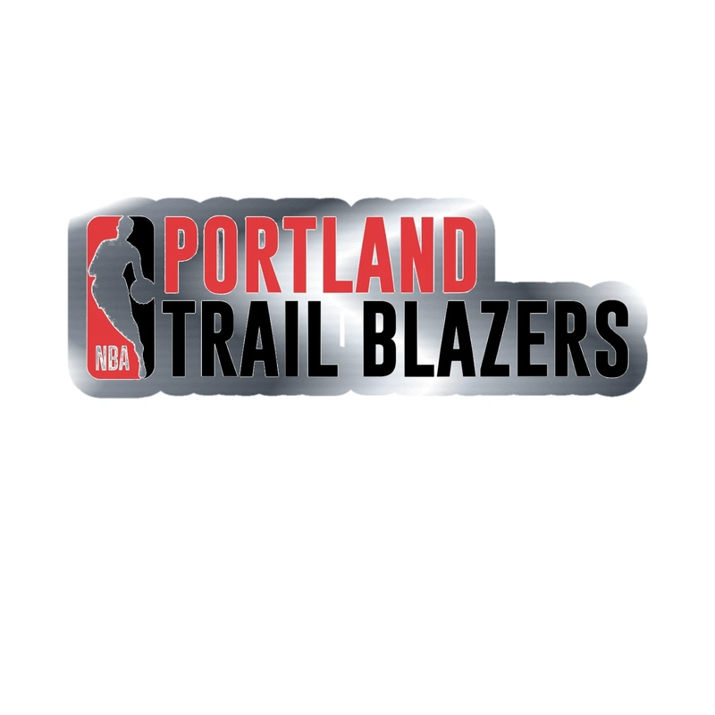 Portland Trail Blazers - Image 3 - Silver Chrome Vinyl Sticker - Custom Size