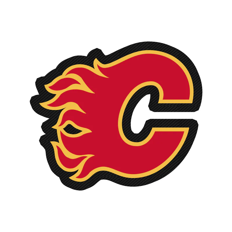 Calgary Flames - Red C - Carbon Fiber Vinyl Sticker - Custom Size