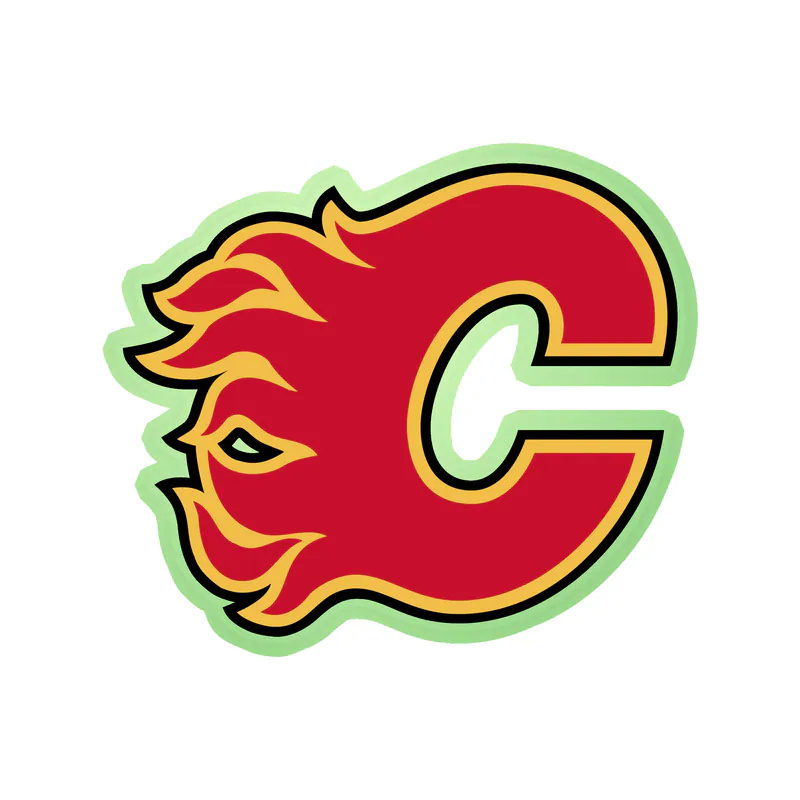 Calgary Flames - Red C - Glow in the Dark Vinyl Sticker - Custom Size