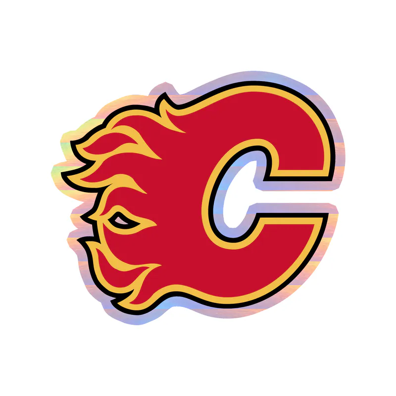 Calgary Flames - Red C - Holographic Vinyl Sticker - Custom Size