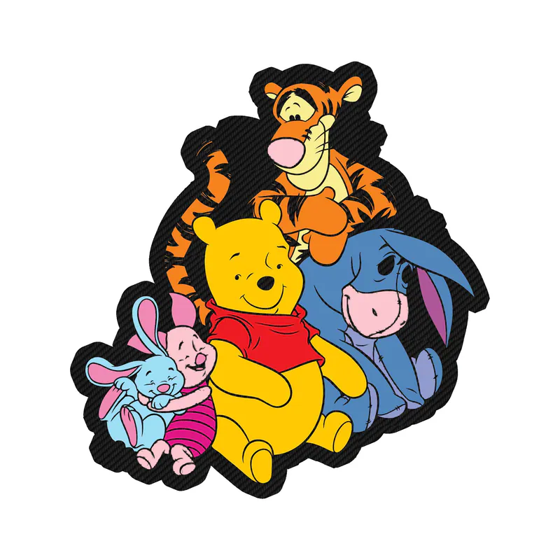 Winnie The Pooh - Friends - Carbon Fiber Vinyl Sticker - Custom Size