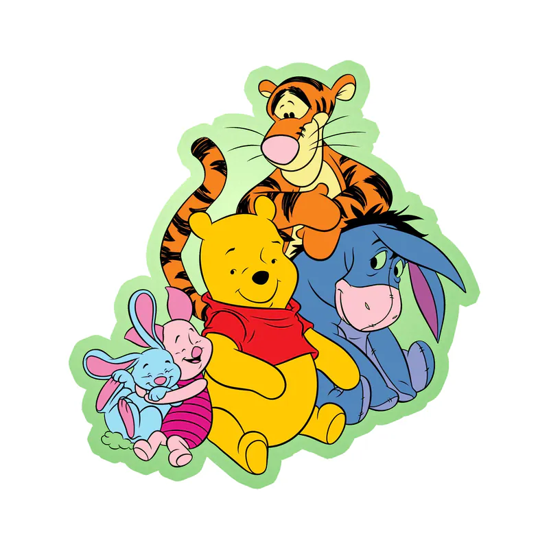 Winnie The Pooh - Friends - Glow in the Dark Vinyl Sticker - Custom Size