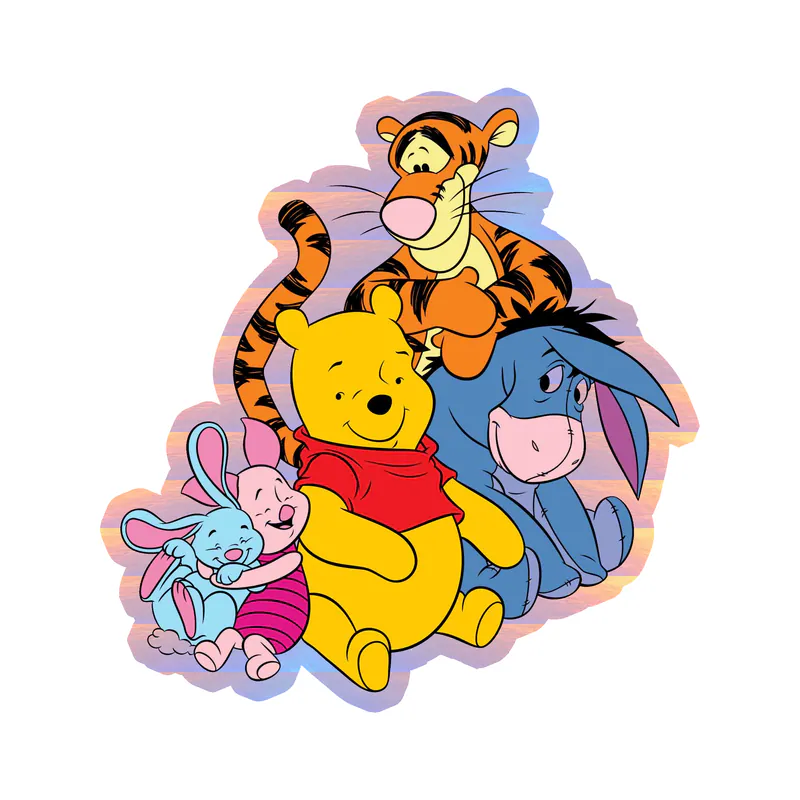 Winnie The Pooh - Friends - Holographic Vinyl Sticker - Custom Size