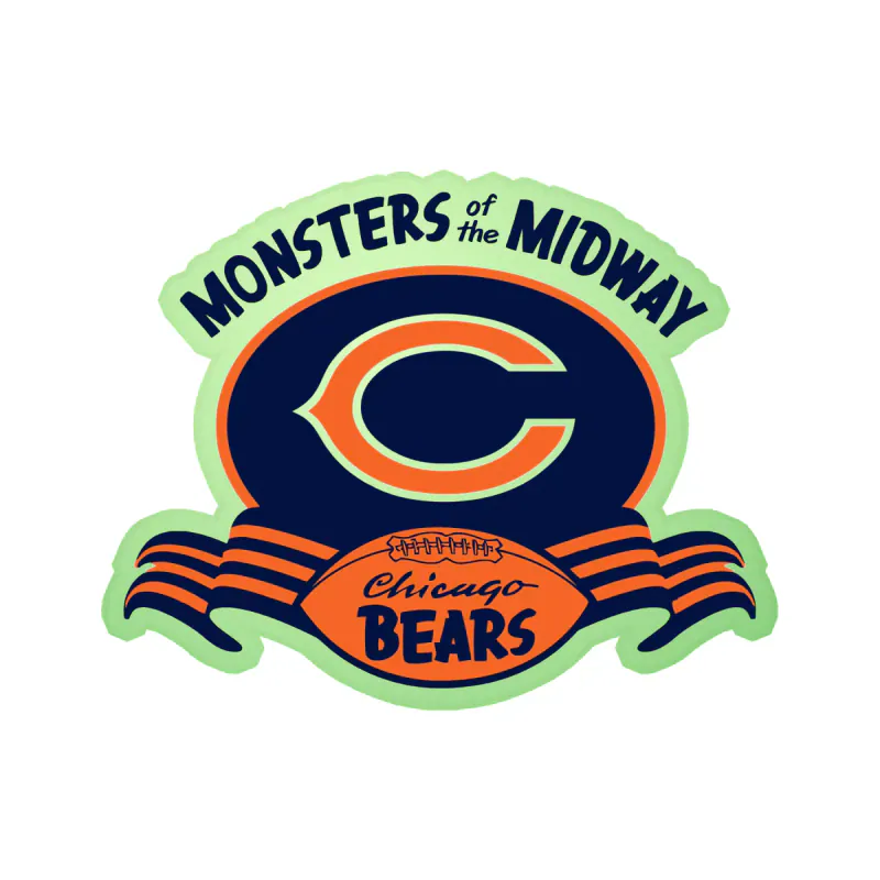 Chicago Bears - Bear Head - Image 3 - Glow in the Dark Vinyl Sticker - Custom Size
