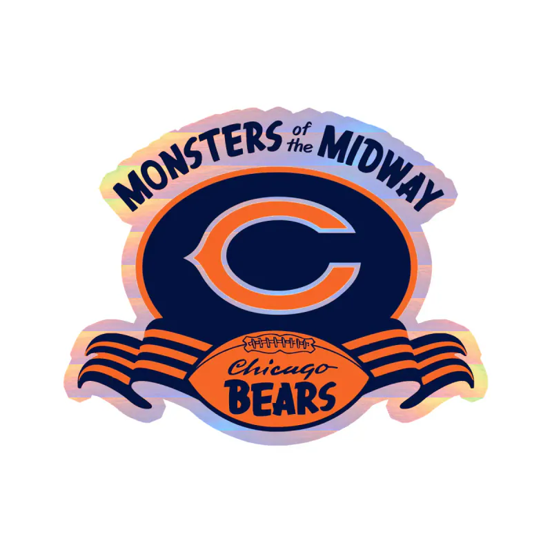 Chicago Bears - Bear Head - Image 3 - Holographic Vinyl Sticker - Custom Size