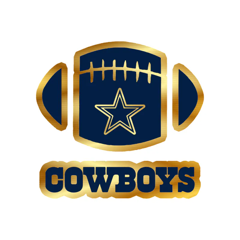 Dallas Cowboys - Football - Image 1 - Gold Chrome Vinyl Sticker - Custom Size
