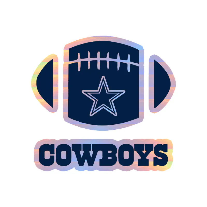 Dallas Cowboys - Football - Image 1 - Holographic Vinyl Sticker - Custom Size