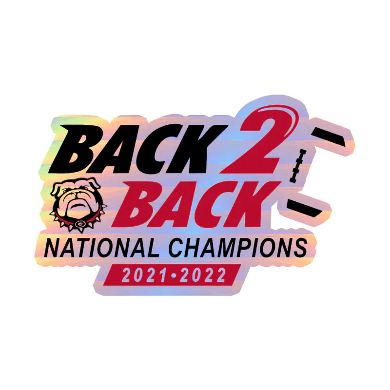 Georgia Bulldogs - National Champions 2022 - Image 2 - Holographic Vinyl Decal - Custom Size