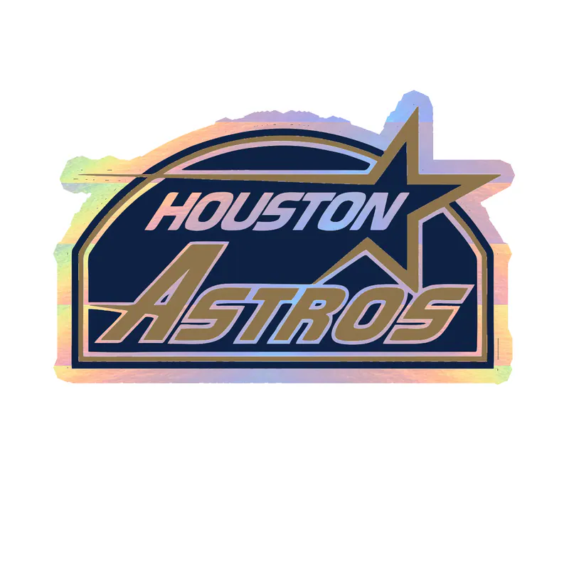 Houston Astros - Blue Old School - Holographic Vinyl Sticker - Custom Size