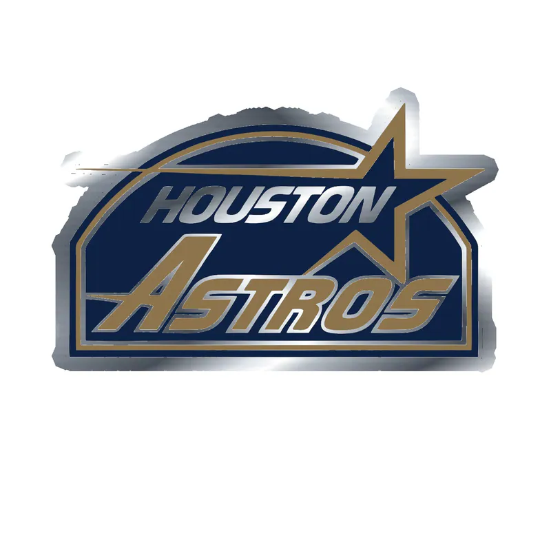 Houston Astros - Blue Old School - Silver Chrome Vinyl Sticker - Custom Size