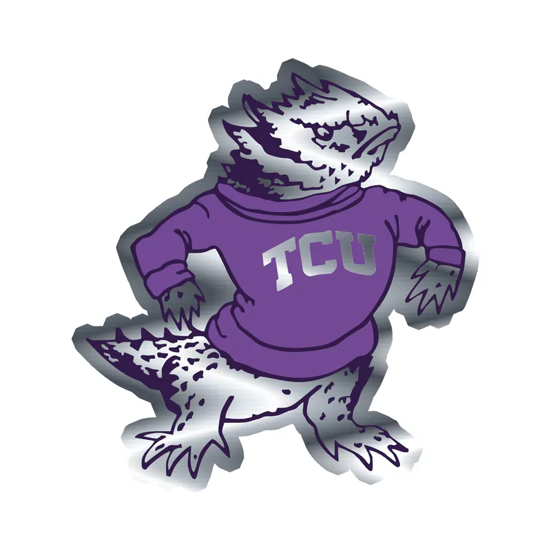 TCU Horned Frogs - Image 5 - Silver Chrome Vinyl Decal - Custom Size