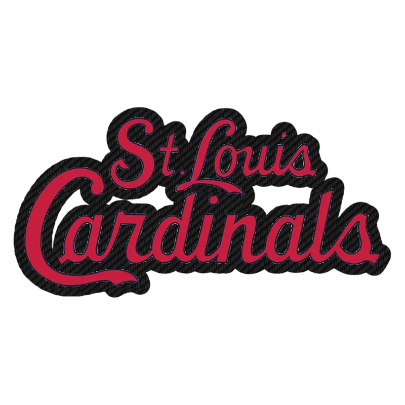 St. Louis Cardinals - Name Cursive - Carbon Fiber Vinyl Sticker - Custom Size