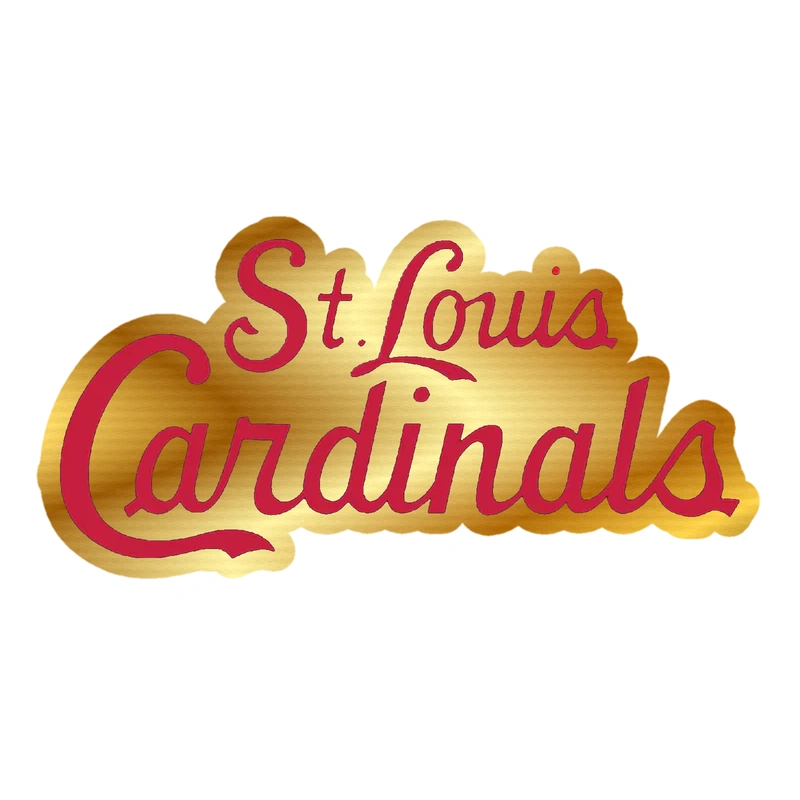 St. Louis Cardinals - Name Cursive - Gold Chrome Vinyl Sticker - Custom Size