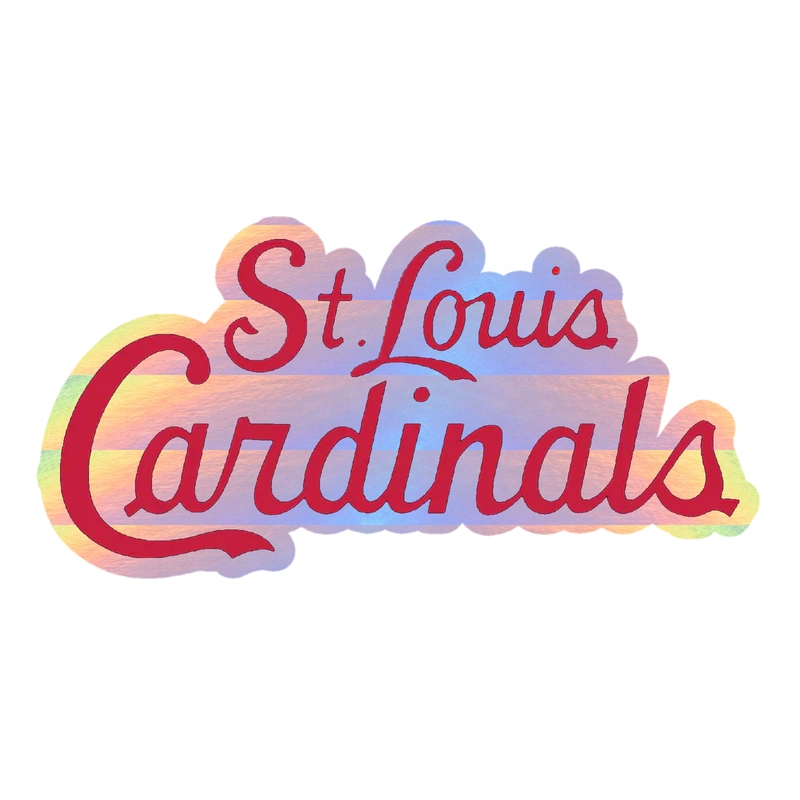 St. Louis Cardinals - Name Cursive - Holographic Vinyl Sticker - Custom Size