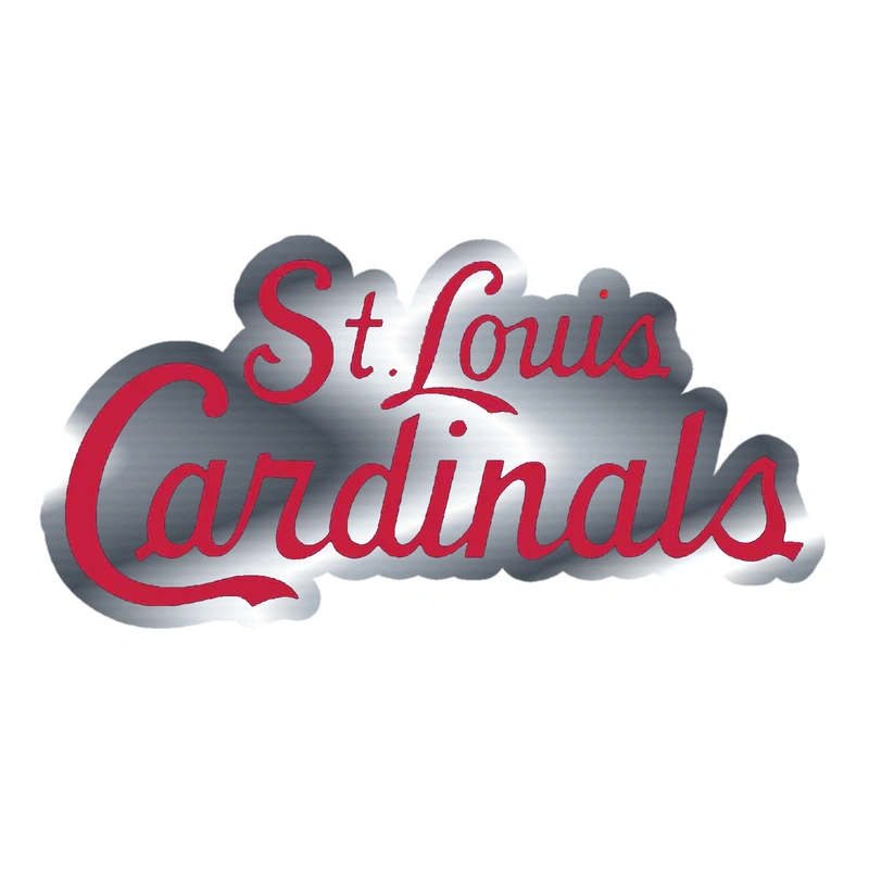 St. Louis Cardinals - Name Cursive - Silver Chrome Vinyl Sticker - Custom Size