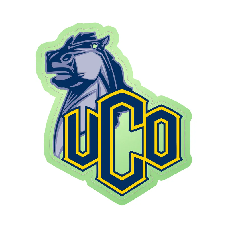 University of Central Oklahoma - Logo - Glow in the Dark Vinyl Decal - Custom Size