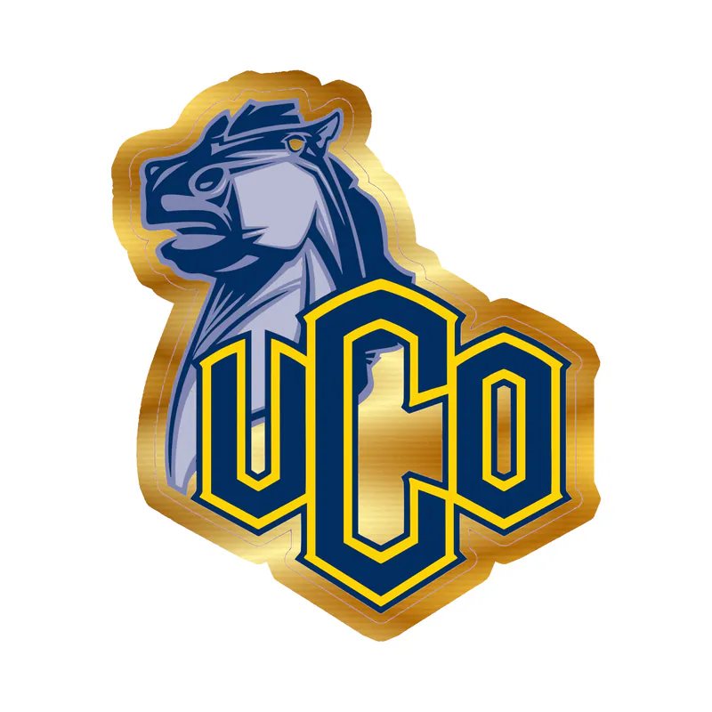 University of Central Oklahoma - Logo - Gold Chrome Vinyl Decal - Custom Size