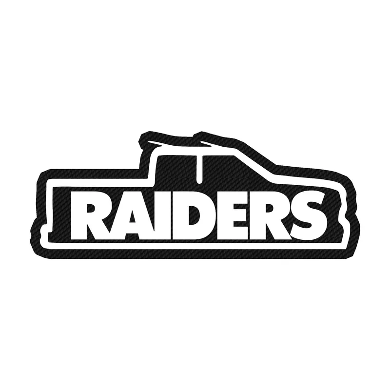 Las Vegas Raiders - Truck - Carbon Fiber Vinyl Sticker - Custom Size