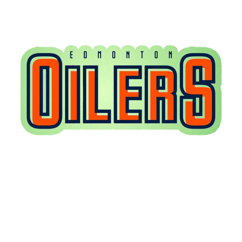 Edmonton Oilers - Orange Name - Glow in the Dark Vinyl Sticker - Custom Size