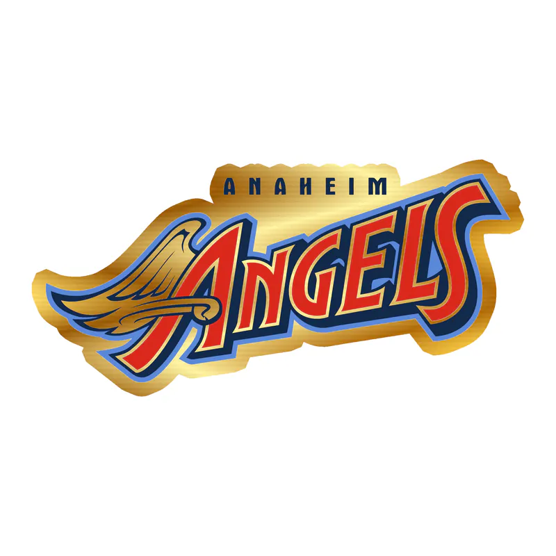 Los Angeles Angels - Angeles With Wings - Gold Chrome Vinyl Sticker - Custom Size