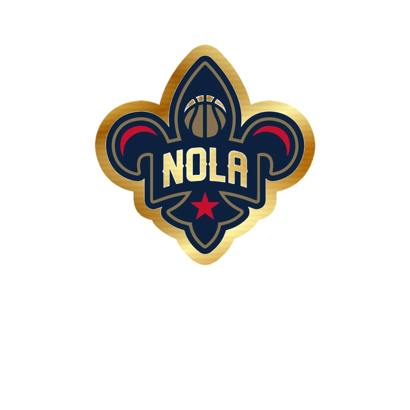 New Orleans Pelicans - Image 1 - Gold Chrome Vinyl Sticker - Custom Size
