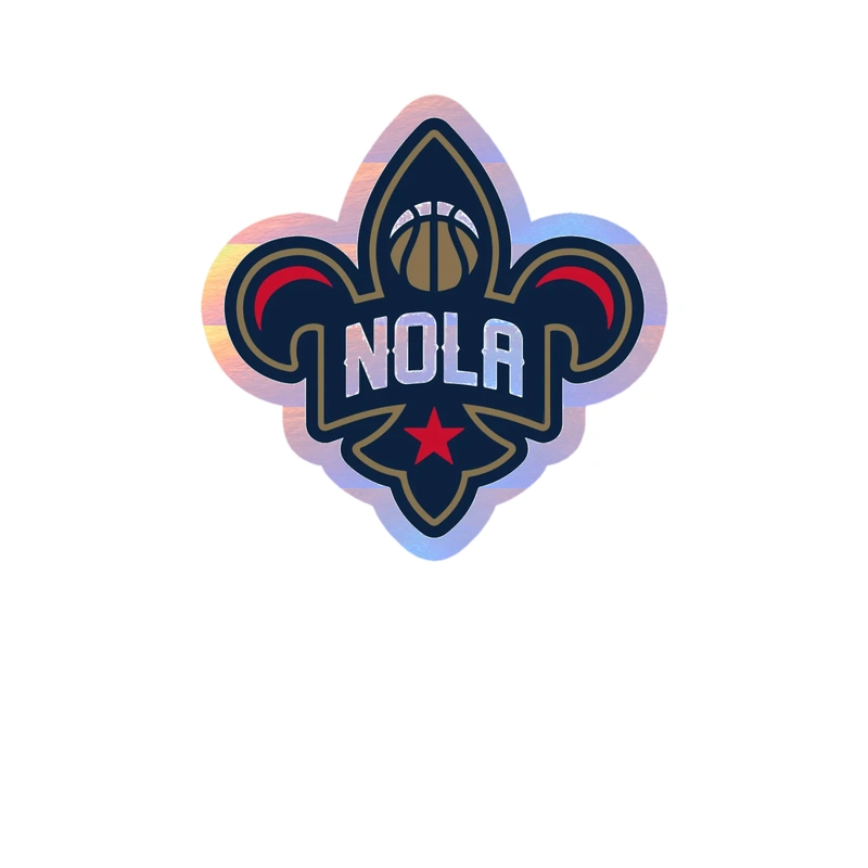 New Orleans Pelicans - Image 1 - Holographic Vinyl Sticker - Custom Size