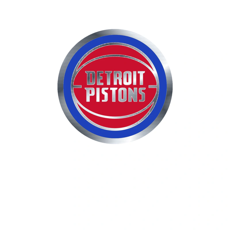 Detroit Pistons - Image 4 - Silver Chrome Vinyl Sticker - Custom Size