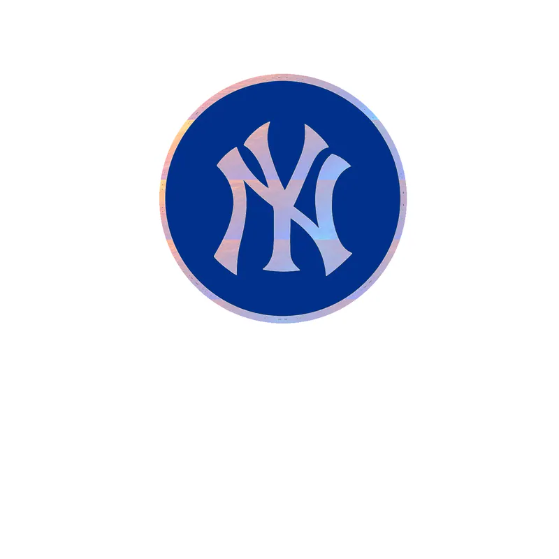 New York Yankees - Blue Circle With NY - Holographic Vinyl Sticker - Custom Size