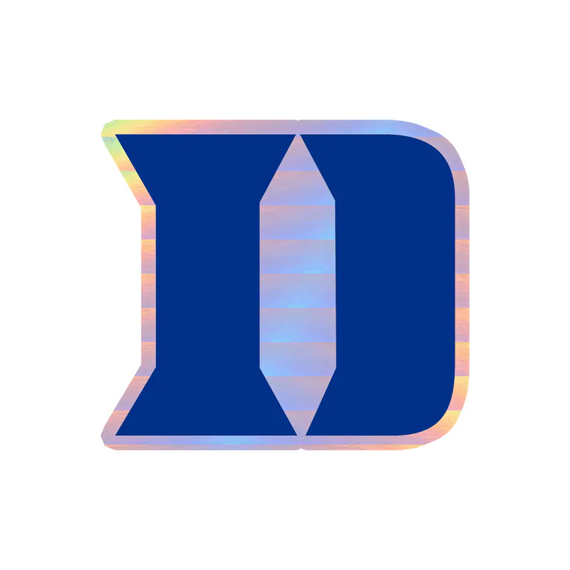 Duke Blue Devils - D - Holographic Vinyl Decal - Custom Size